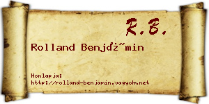 Rolland Benjámin névjegykártya
